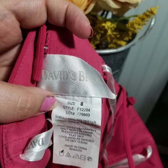 | david's bridal | twisted chiffon midi dress - Picture 4 of 5